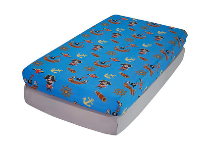 EVERYDAY KIDS 2 Pack Fitted Boys Crib Sheet - Pirates/Grey