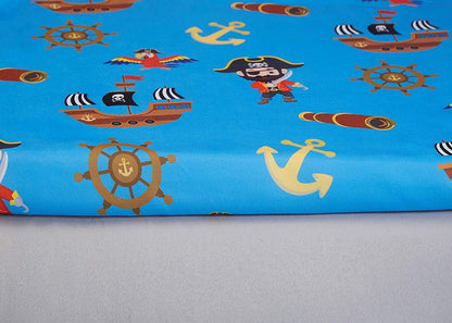 EVERYDAY KIDS 2 Pack Fitted Boys Crib Sheet - Pirates/Grey
