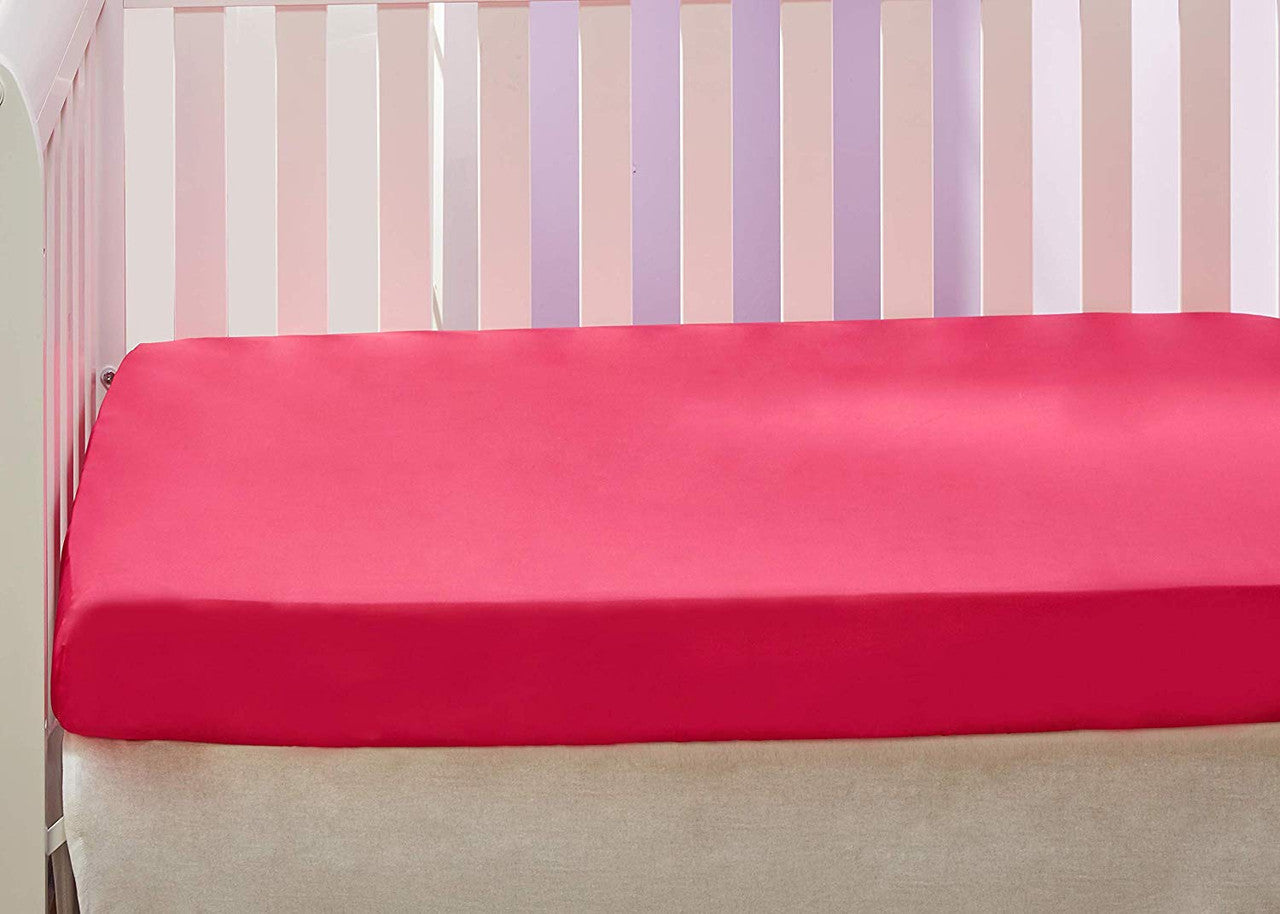 EVERYDAY KIDS 2 Pack Fitted Girls Crib Sheet - Unicorn/Hot Pink