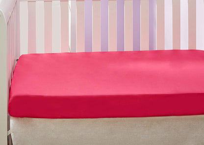 EVERYDAY KIDS 2 Pack Fitted Girls Crib Sheet - Unicorn/Hot Pink