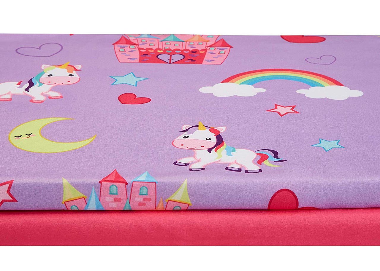 EVERYDAY KIDS 2 Pack Fitted Girls Crib Sheet - Unicorn/Hot Pink