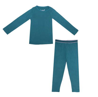 EVERYDAY KIDS Girls Green Thermal Top and Bottom Underwear Set