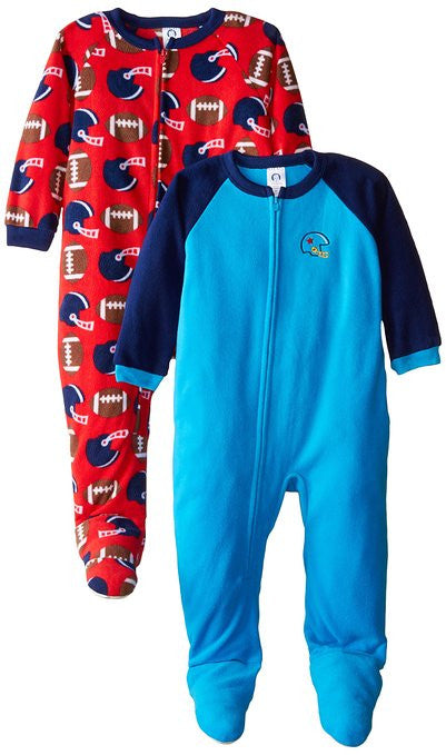 Gerber Little Boys' 2 Pack Blanket Sleepers, Football, 4T
