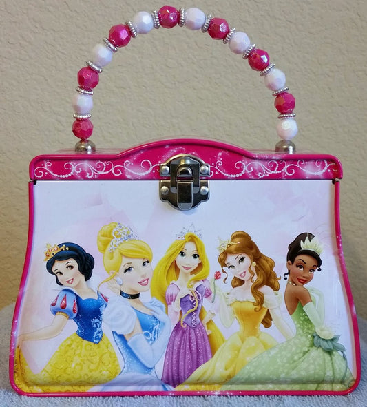 Disney Princess Classic Tin Purse w/ Beaded Handle (Pink)