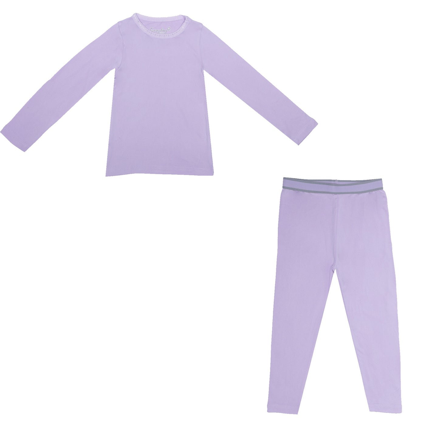 EVERYDAY KIDS Girls Purple Thermal Top and Bottom Underwear Set