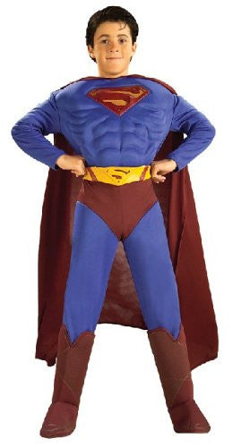 DC Comics Deluxe Muscle Chest Superman Costume, Small 4-6