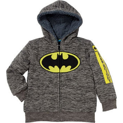 Boys Marvel Superhero Lined Full Zip Hoodie Jacket -Batman