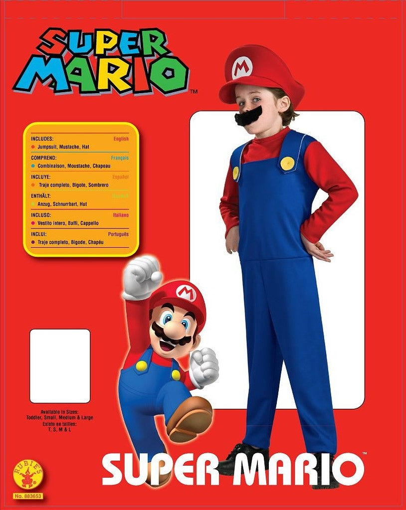 Super Mario Brothers Mario Costume - Toddler 2-4