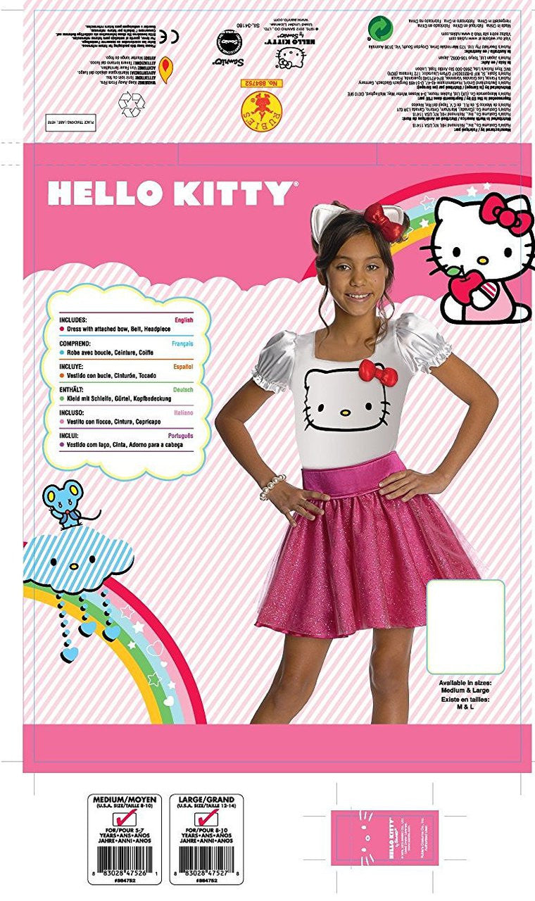 Hello Kitty Tutu Dress Child Costume - Medium 8-10