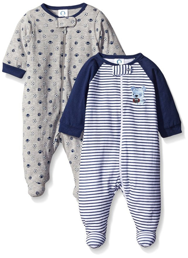 Gerber Baby Boy 2-Pack Zip Up Sleep N' Play Footies