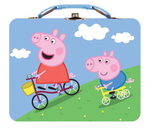 Peppa Pig Large Carry All Tin Lunch box- Blue