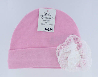 Pink & White Lace Diaper Cover Set - Baby Girl (3-6 mos.)