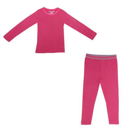 EVERYDAY KIDS Girls Pink Thermal Top and Bottom Underwear Set