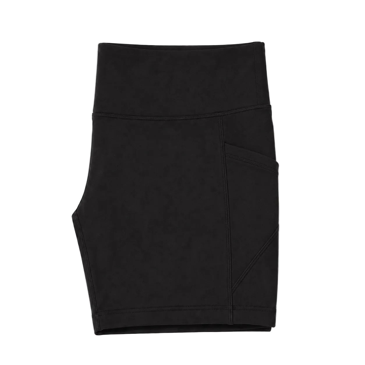 New York Laundry Women's 7-Inch High-Waisted Biker Shorts with Side Pockets, Jet Black