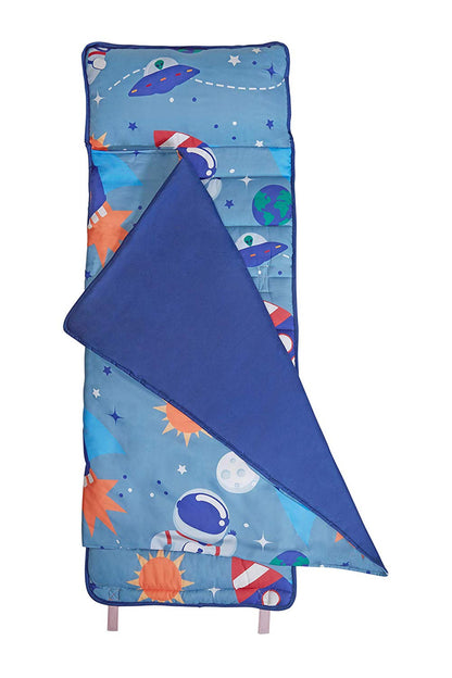 EVERYDAY KIDS Toddler Nap Mat w/Removable Pillow -Outer Space Adventures
