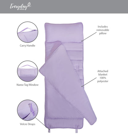 EVERYDAY KIDS Nap Mat with Removable Pillow - Lavender