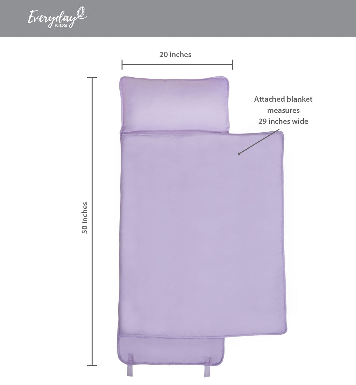 EVERYDAY KIDS Nap Mat with Removable Pillow - Lavender