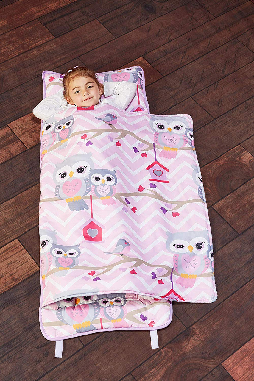 Everyday Kids Nap Mat with Removable Pillow - Sweet Owls