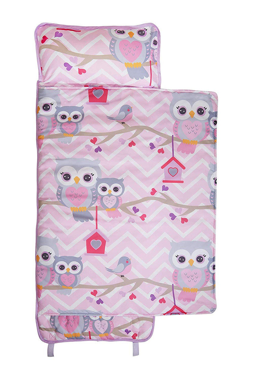 Everyday Kids Nap Mat with Removable Pillow - Sweet Owls