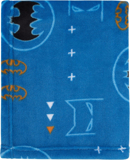 DC Comics Batman Plush Baby Blanket, Super Soft 30x36 Toddler & Stroller Blanket, Royal Blue, Black and Yellow