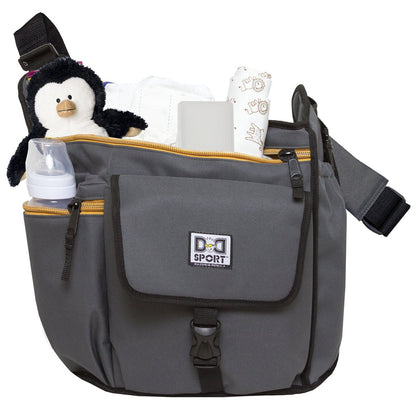 Diaper Dude Sport Bag by Chris Pegula - Grey Sling Messenger Diaper Bag