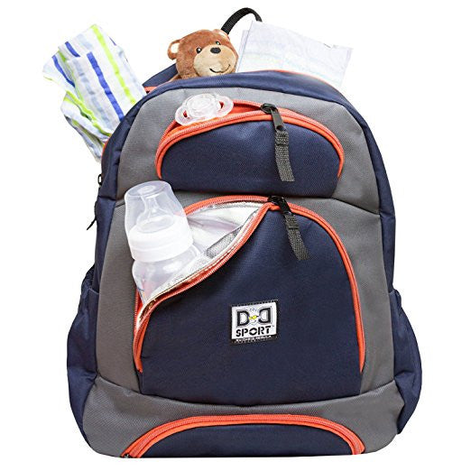 Diaper Dude Sport Backpack Diaper Bag by Chris Pegula - Navy/Grey Colorblock