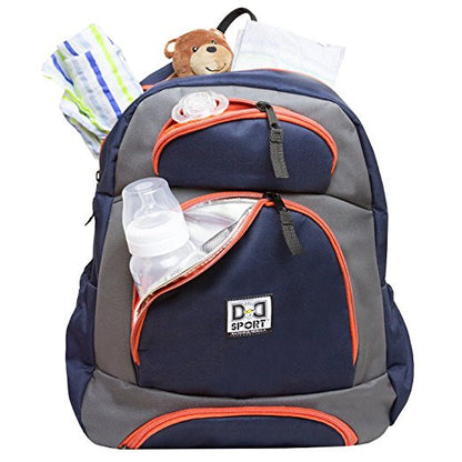 Diaper Dude Sport Backpack Diaper Bag by Chris Pegula - Navy/Grey Colorblock