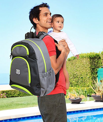 Diaper Dude Sport Backpack Diaper Bag by Chris Pegula - Grey Colorblock