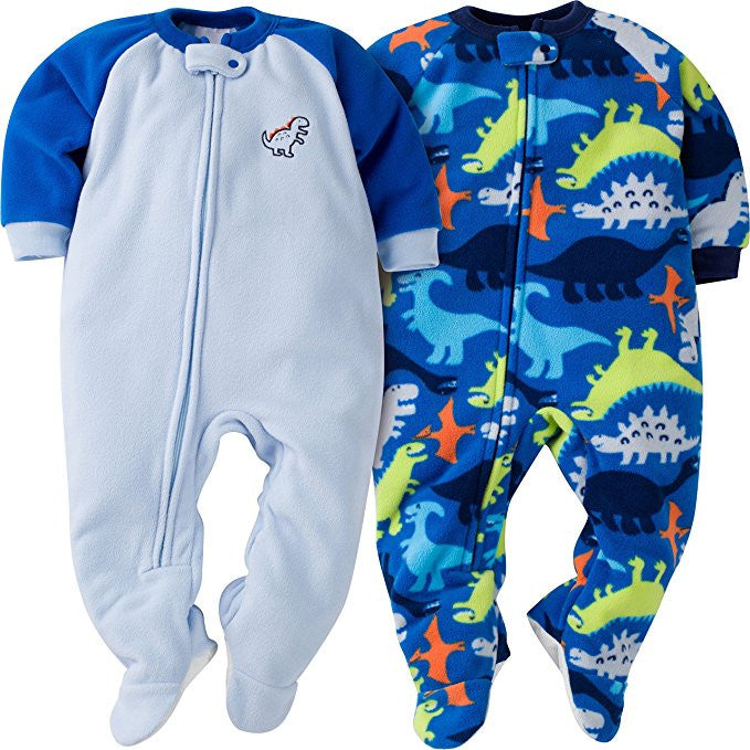 Gerber Baby Boys 2-Pack "Dino" Sleepers Bodysuits - 12months