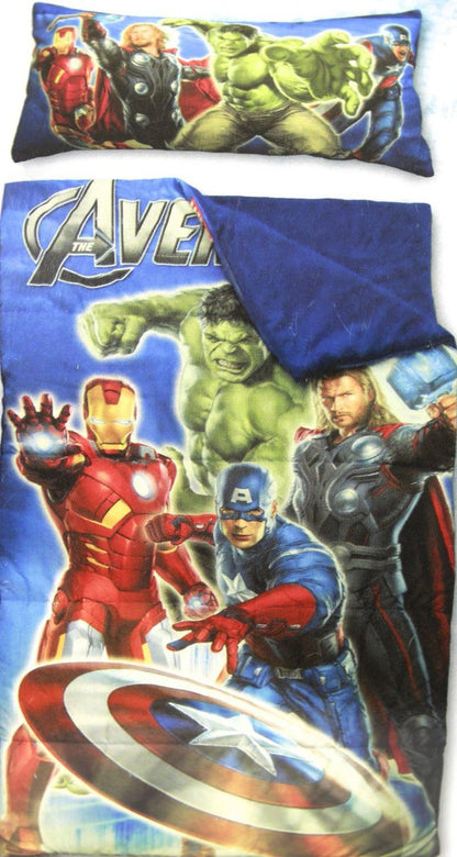Marvel Avengers Slumber Bag with Pillow for Sleepovers, Nap Time & Travel