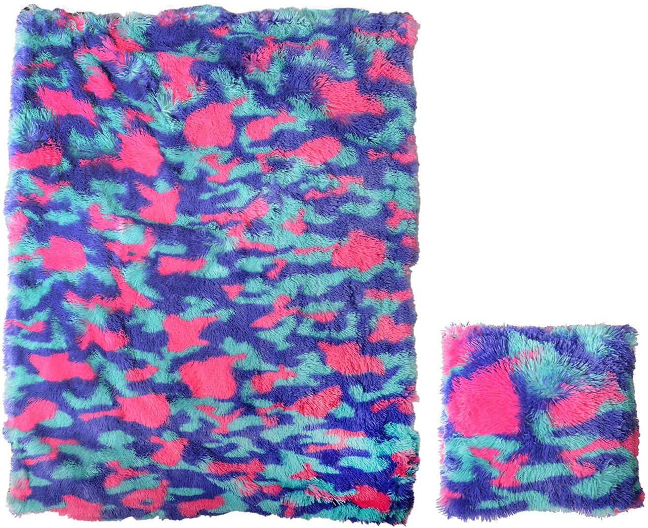 L.O.L.  2Pc Decor Pillow and Throw Set, Fun Faux Fur