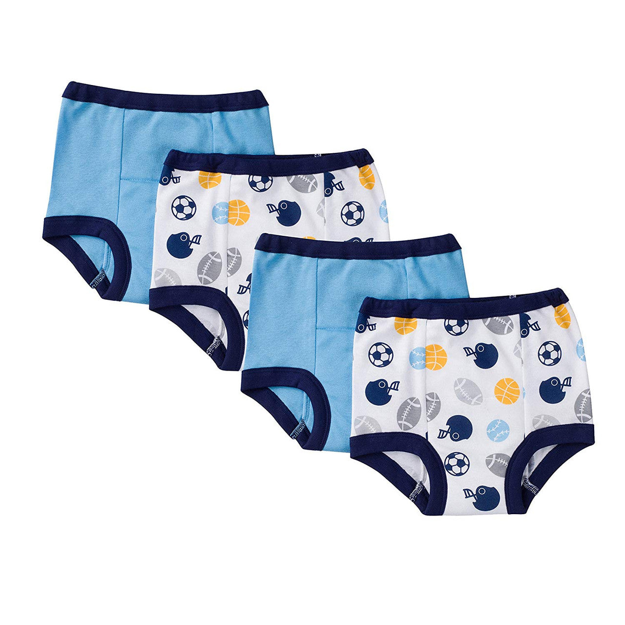 GERBER Baby Boys 4-Pack Training Pants - Blue Sports (2T)