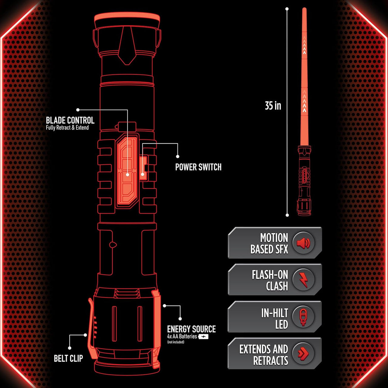 Power Saber Energy Blade Red - First Ever Automatic Saber
