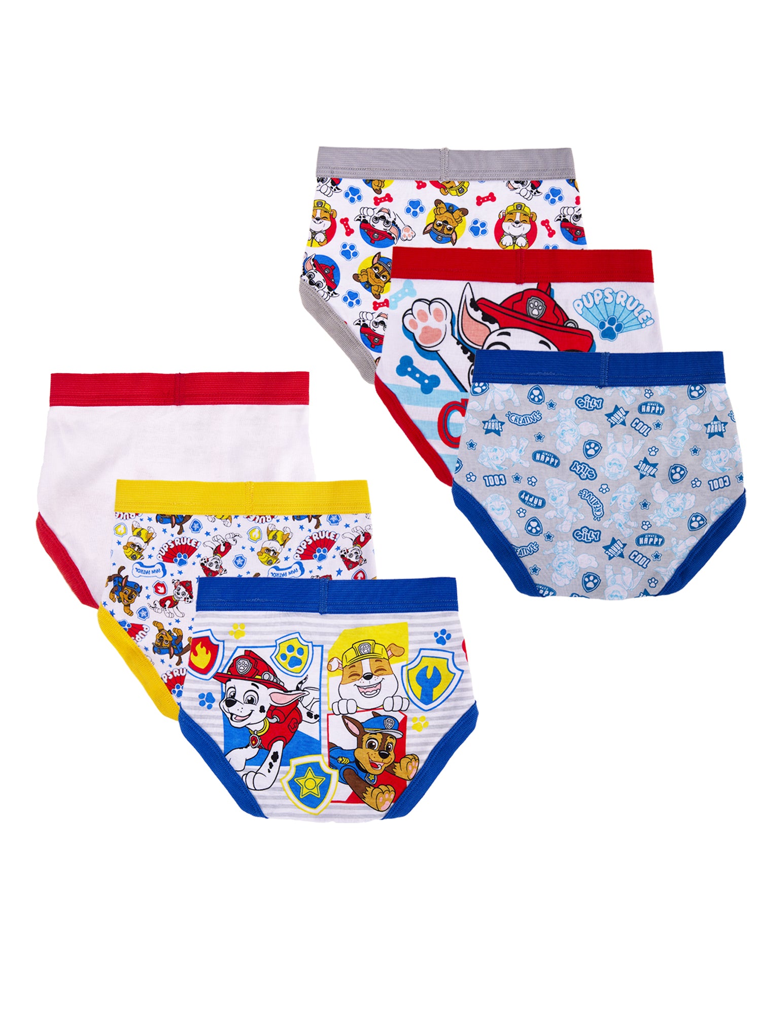 Nickelodeon Paw Patrol Toddler Boys 6-Pack Briefs – 100% Cotton Underwear Multipack