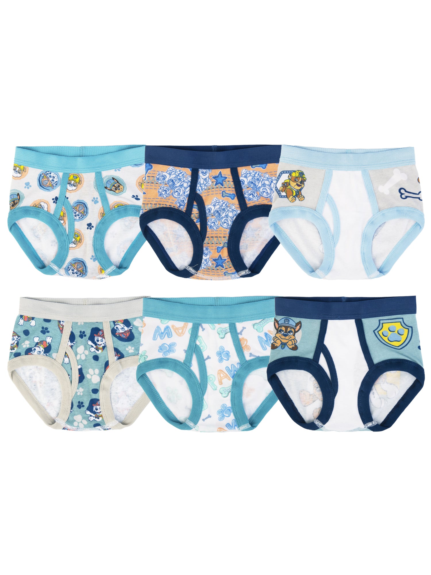 Nickelodeon Paw Patrol Toddler Boys 6-Pack Briefs – 100% Cotton Underwear