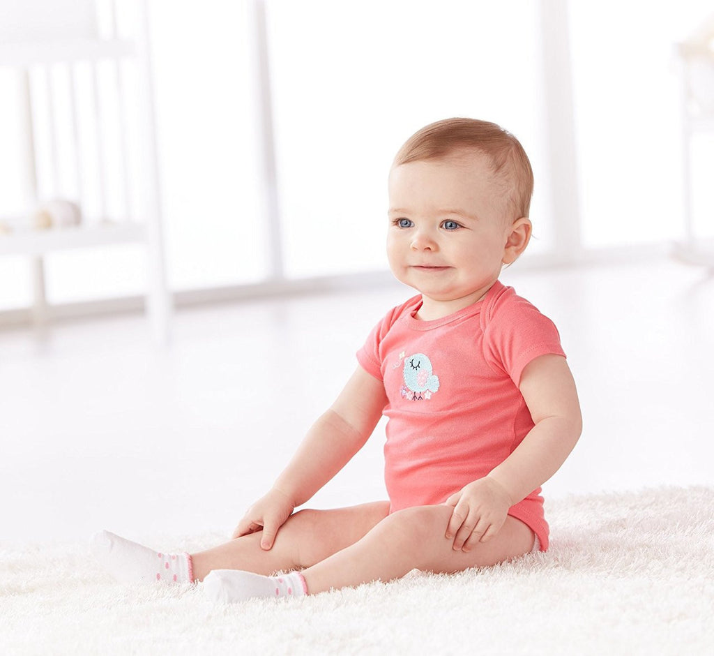Gerber Baby Girls' 5 Pack Onesies, Birdie, 0-3 Months