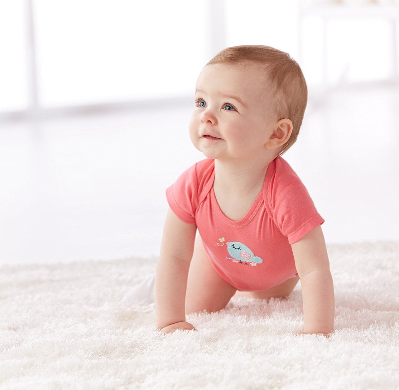 Gerber Baby Girls' 5 Pack Onesies, Birdie, 0-3 Months