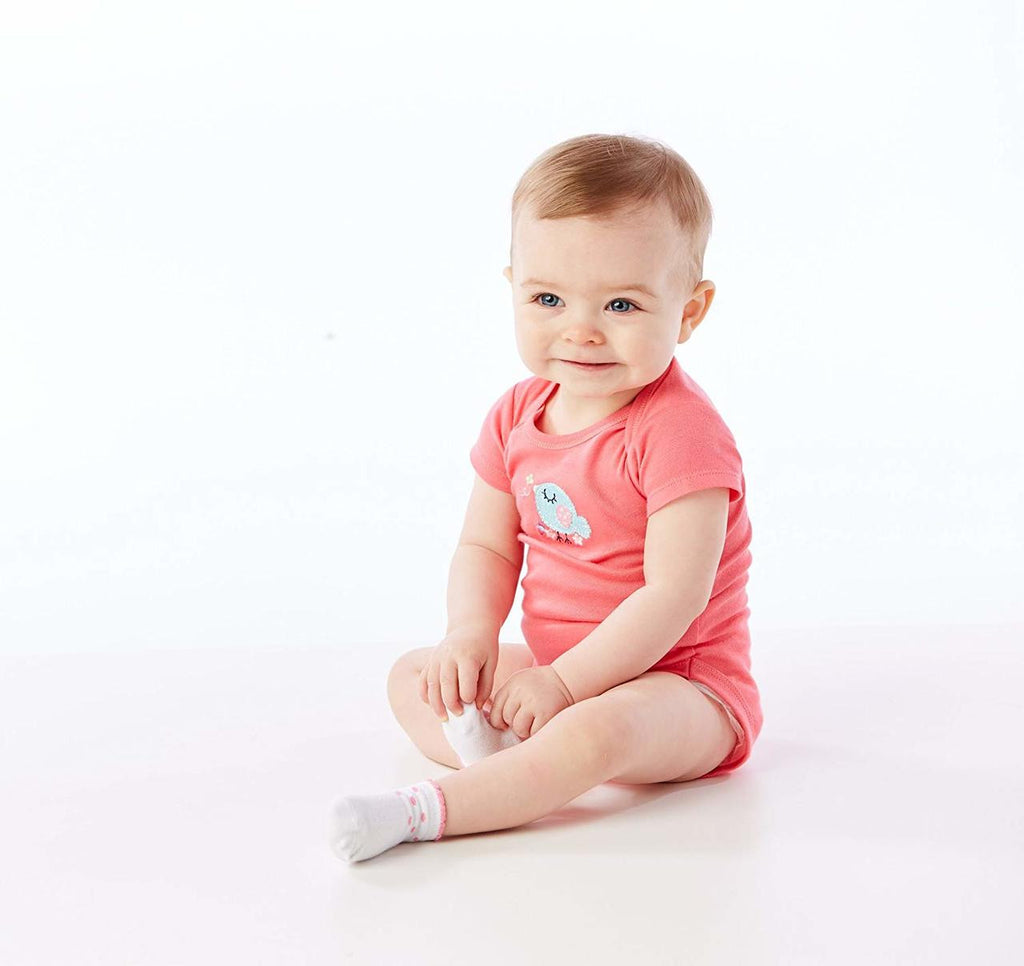 Gerber Baby Girls' 5 Pack Onesies, Birdie, 0-3 Months