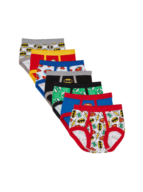 DC Justice League Toddler Boys 7-Pack Briefs – Soft Cotton Superhero Underwear