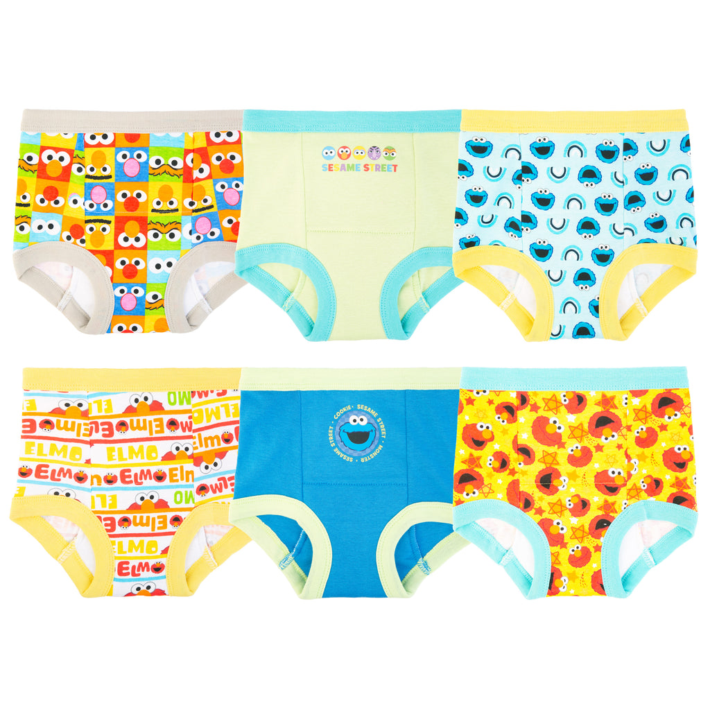 Sesame Street Toddler 6-Pack Training Pants – Cotton Potty Training Underwear with Bonus Sticker Chart