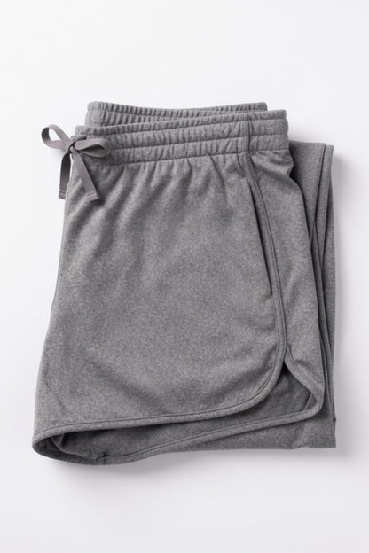 New York Laundry Women's 3-Inch Running Shorts with Drawstring Waistband and Pockets, Heather Grey