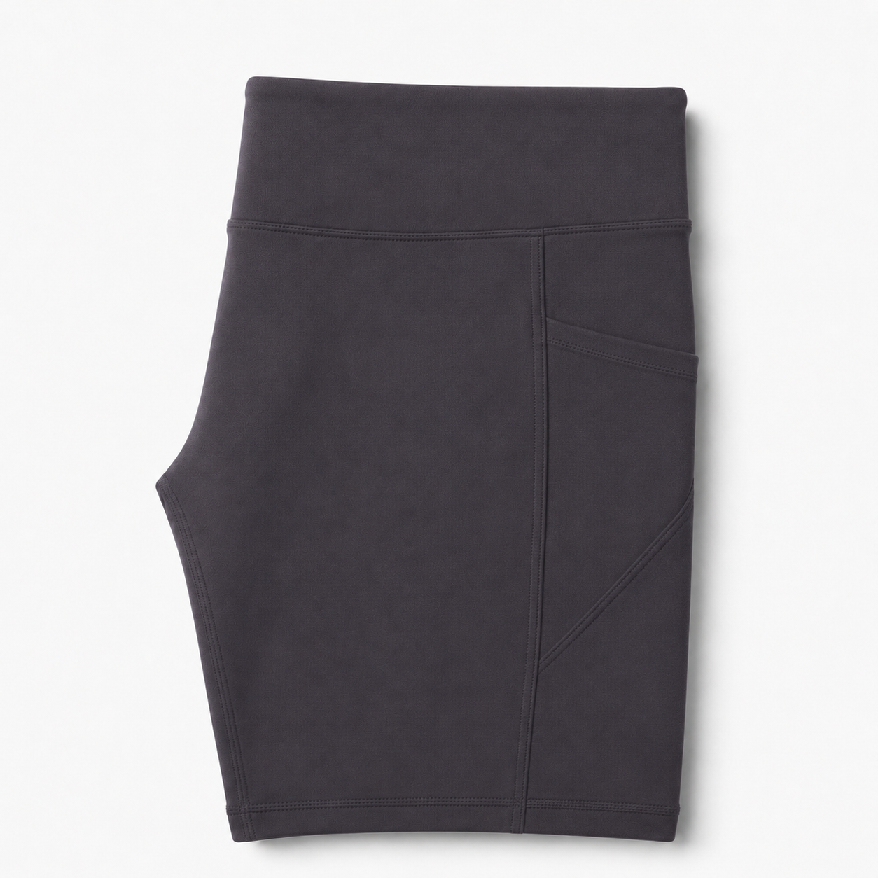 New York Laundry Women's 7-Inch High-Waisted Biker Shorts with Side Pockets, Charcoal Grey