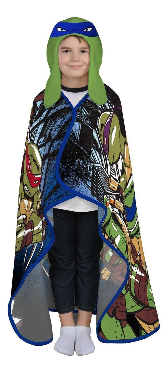 TMNT 'Turtles Rule' Leonardo Hat & Throw Wrap Set by Hoodiwinks