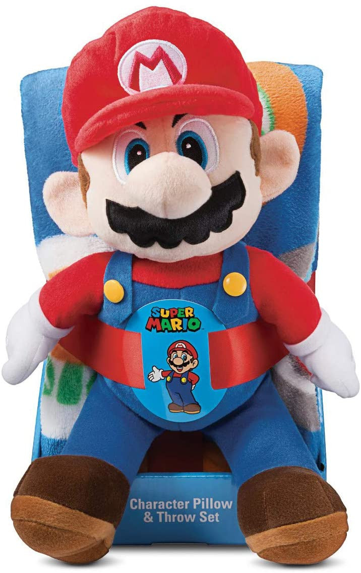 Mario Hat Toss 40 x 50 Throw Pillow & Blanket