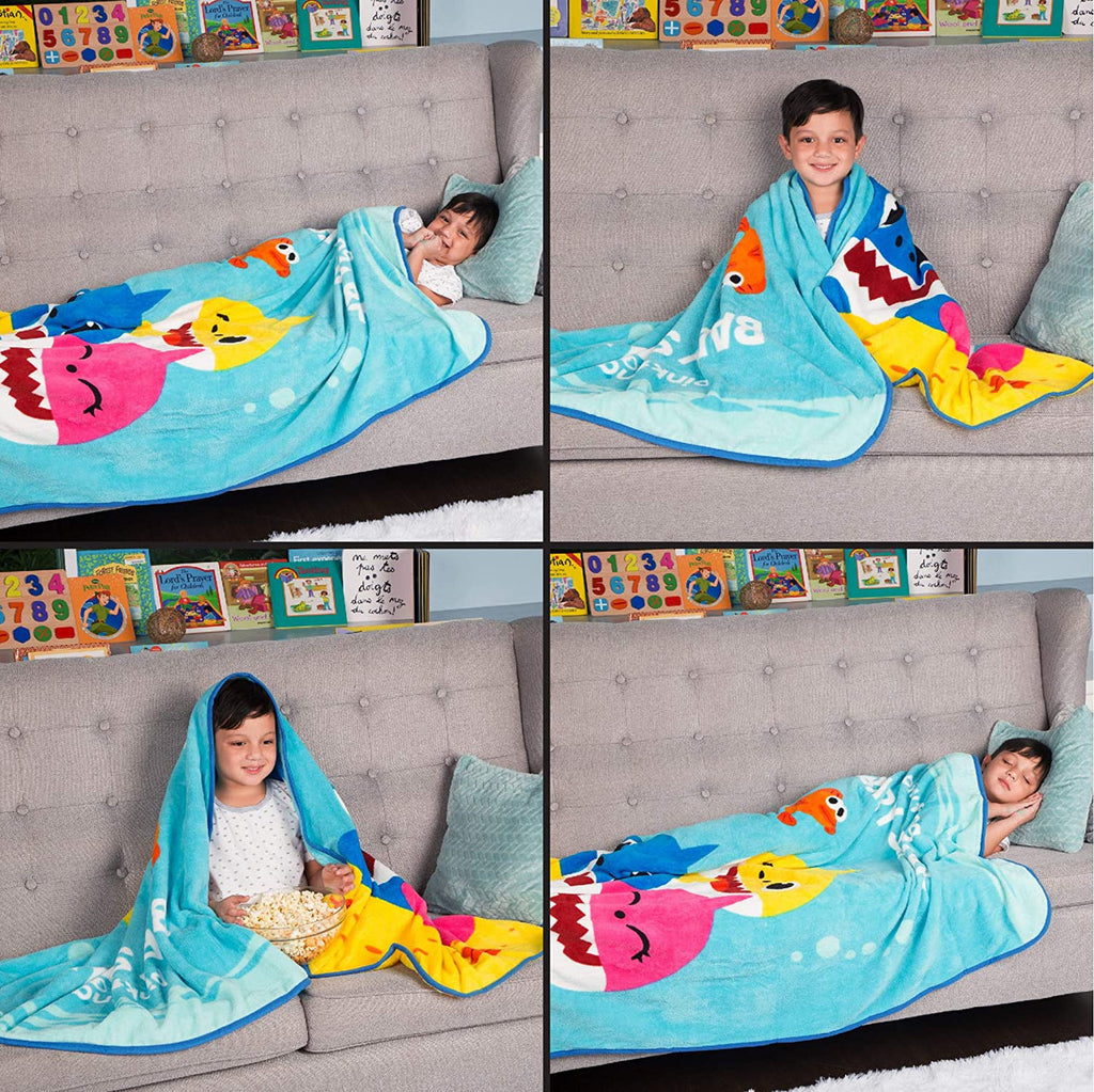 Baby Shark Kids Microfiber Coral Fleece Throw
