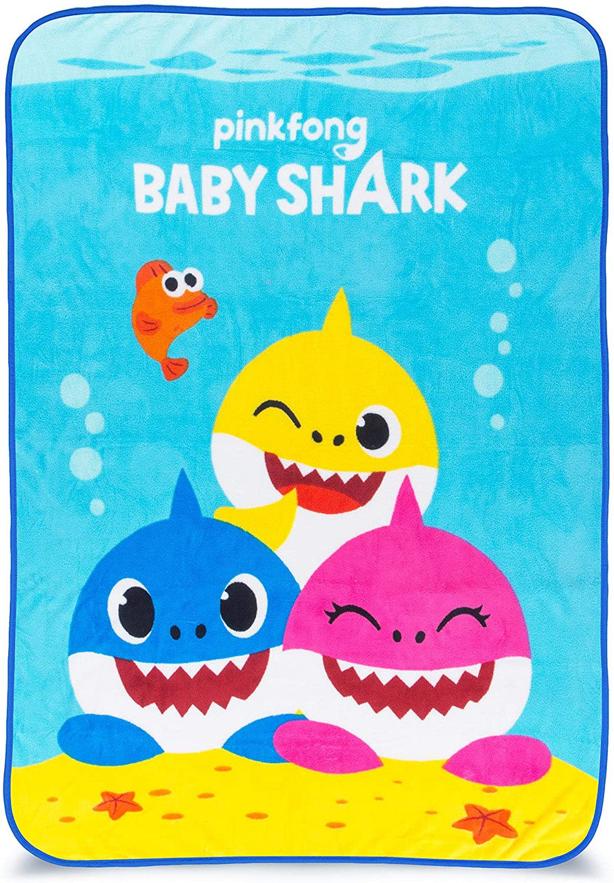 Baby Shark Kids Microfiber Coral Fleece Throw