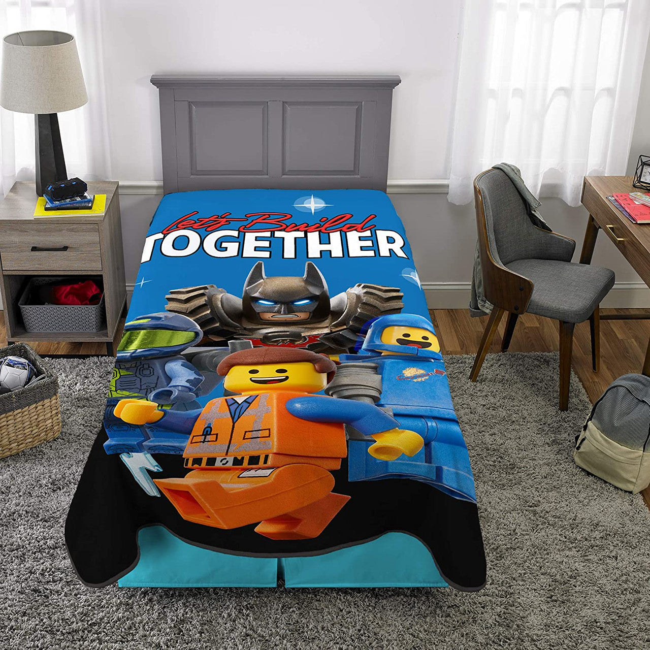 LEGO Movie 2 'Let's Build Together' Plush Blanket