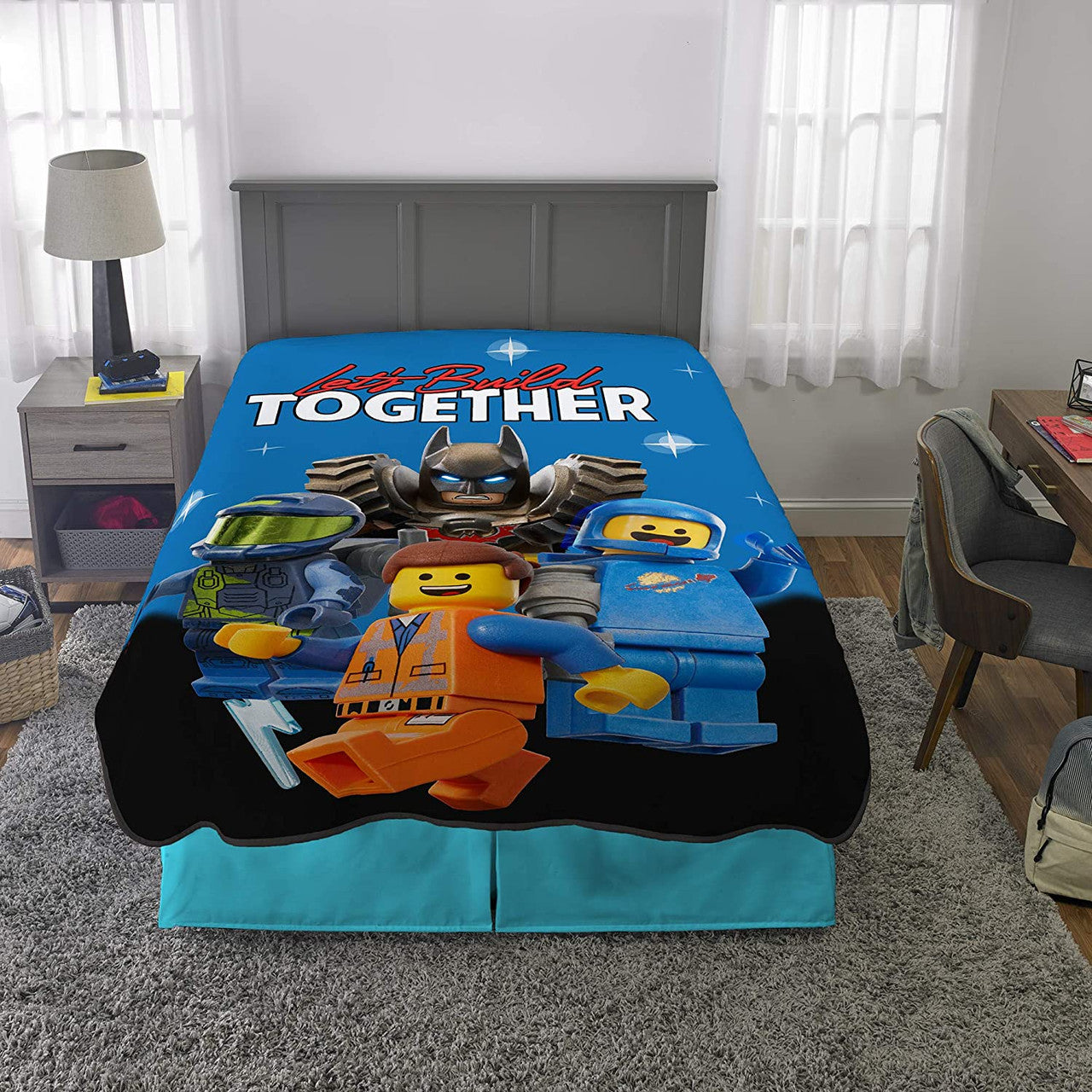 LEGO Movie 2 'Let's Build Together' Plush Blanket