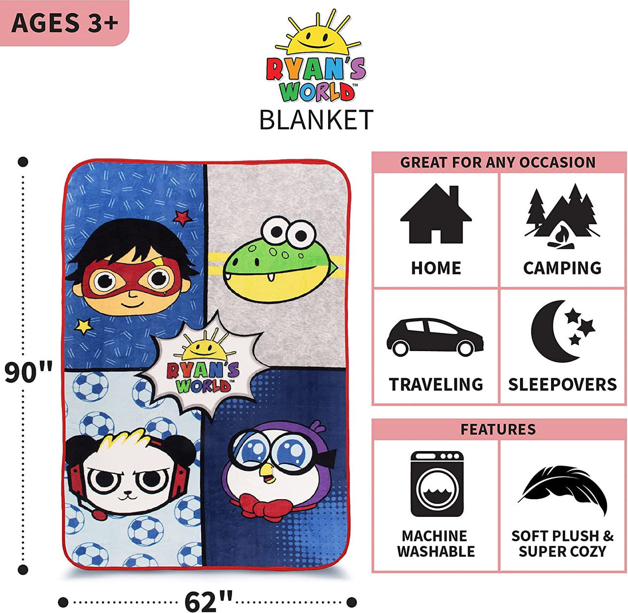 Ryan’s World Ryan's Bunch Blanket