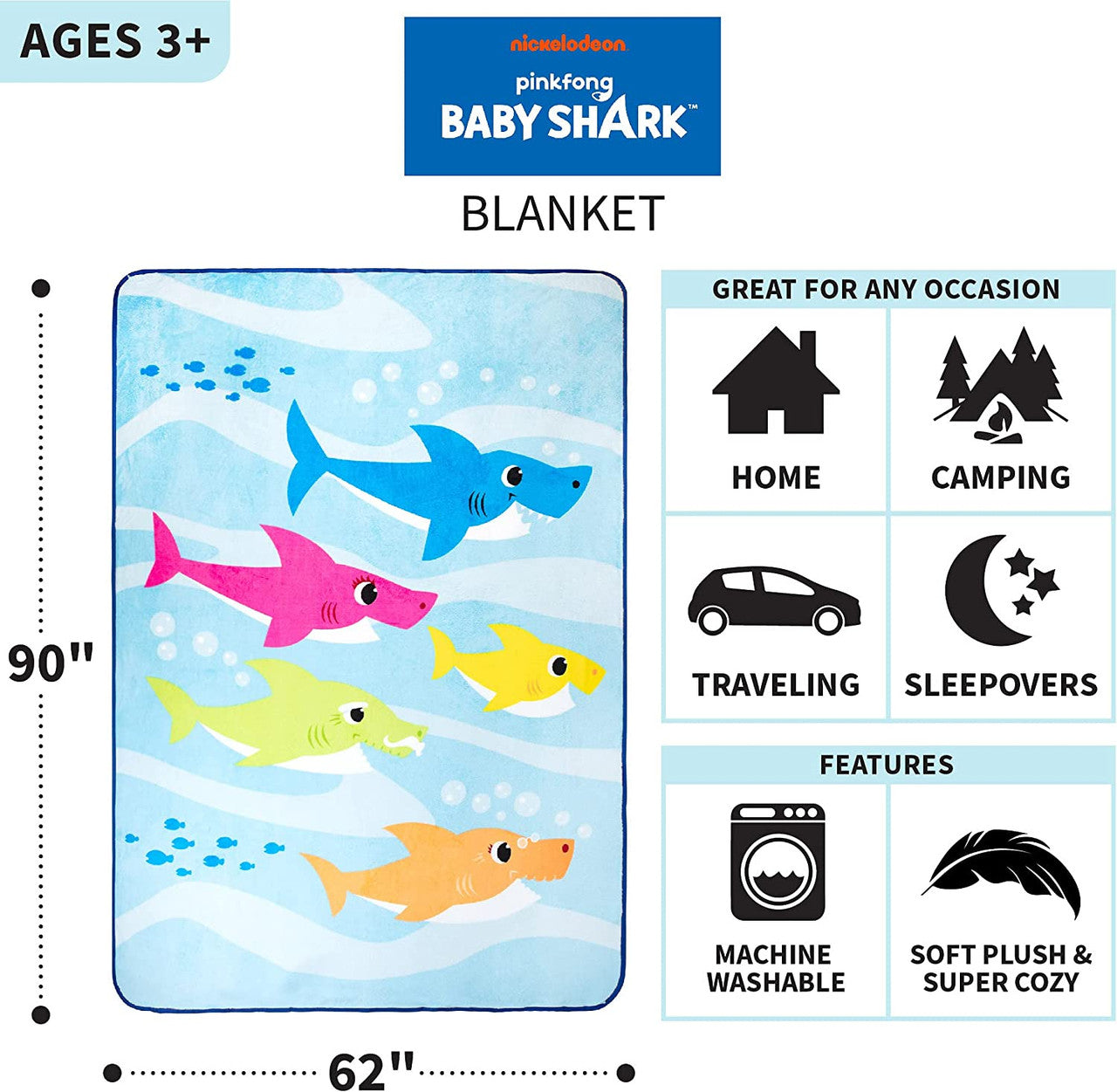Baby Shark Underwater Friends Blanket